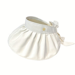 Beige Shell Visor Hat Wide Brim Sunshade UV Protection Sun Hat