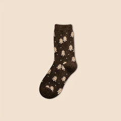 5 Pairs Argyle & Leopard Socks Mid Tube Women's Stockings