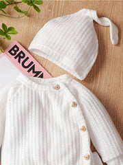 3pcs Baby Boys Long Sleeves T shirt & Pants & Cap Set