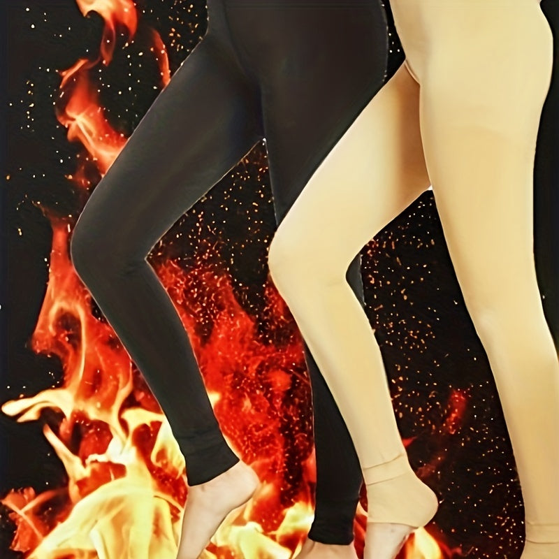 Plush Lined Tights Opaque Thermal High Waisted Leggings