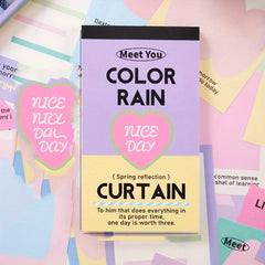 100 Colorful Rainscreen Series Memo Notebook Tearable Message Memo Note Paper