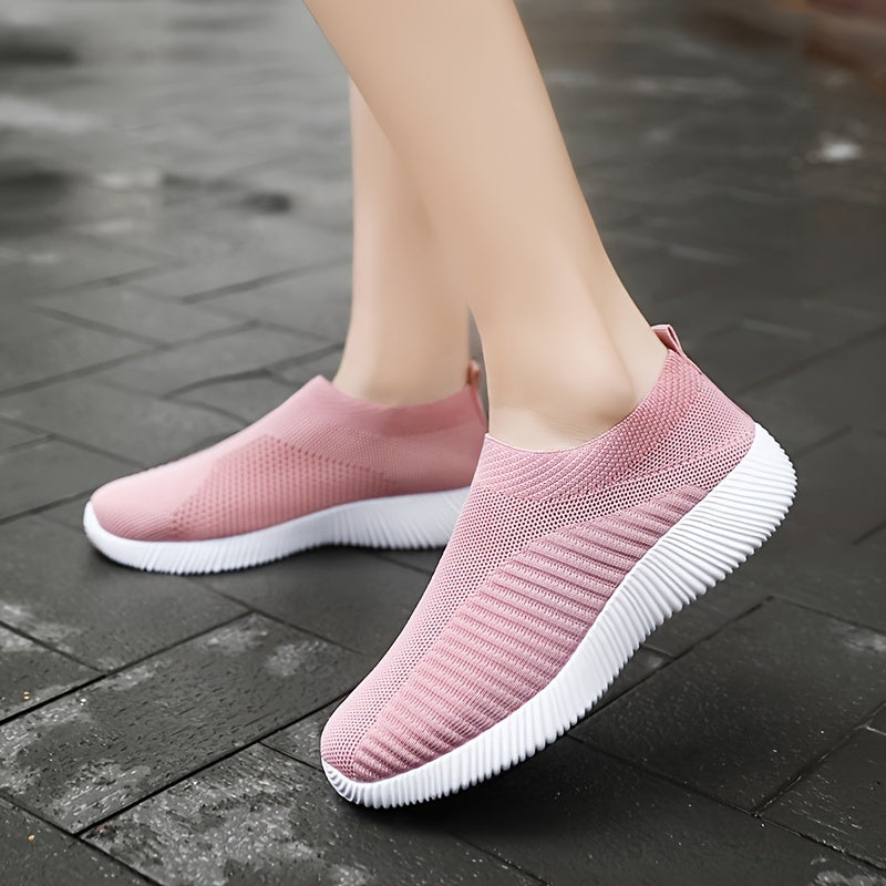 Women's Knit Slip-on Walking Shoes for Outdoor Casual Sneakers