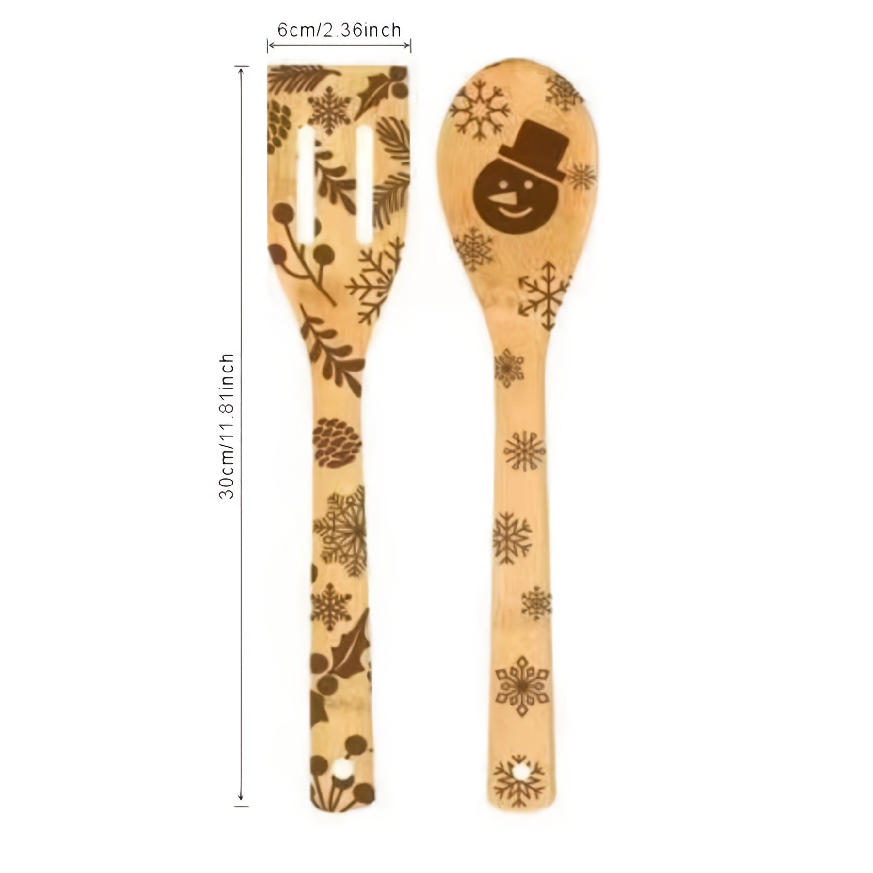 6pcs Bamboo Kitchen Utensils Set for Christmas and Halloween