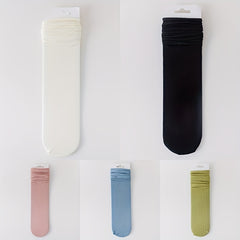 5 Pairs Solid Socks Comfy & Breathable Women's Stockings