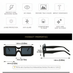 Square Frame Candy Sunglasses Y2K Stylish Shades Eyeglasses