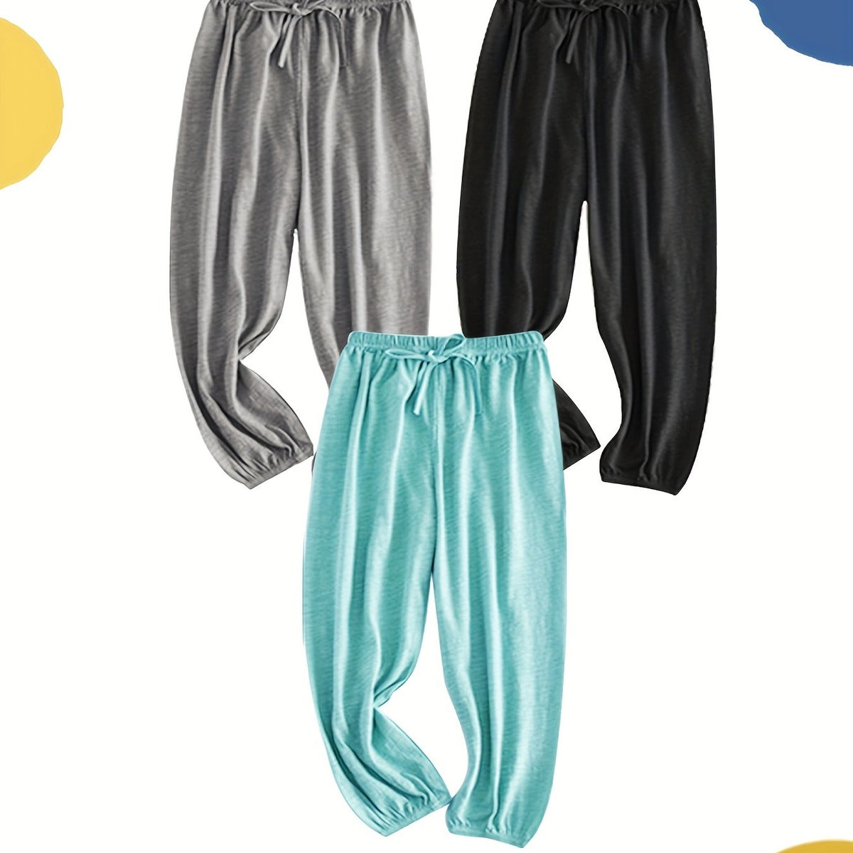 3pcs Boys Casual Sports Pants Thin Outdoor Lantern Pants