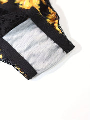 Floral Print Unlined Bra & Panties Set