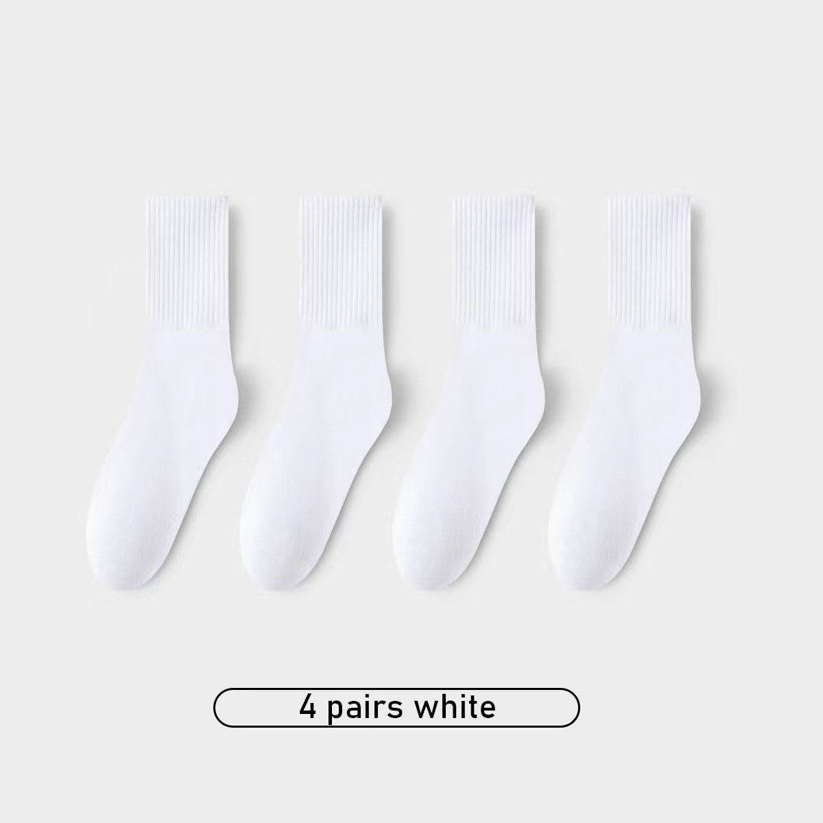 4 Pairs Classic Socks Casual & Comfy Solid Women's Stockings
