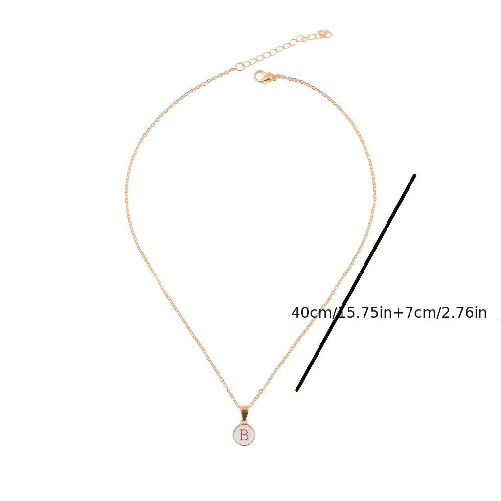 Golden Initial Letter Necklace Valentines Gift Men Jewelry