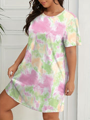  Tie Dye Short Sleeve Nightdress