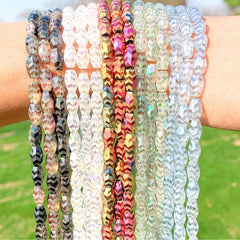55pcs AB Plated Crystal Beads Frosted Glass Spacer Beads for DIY Bracelet