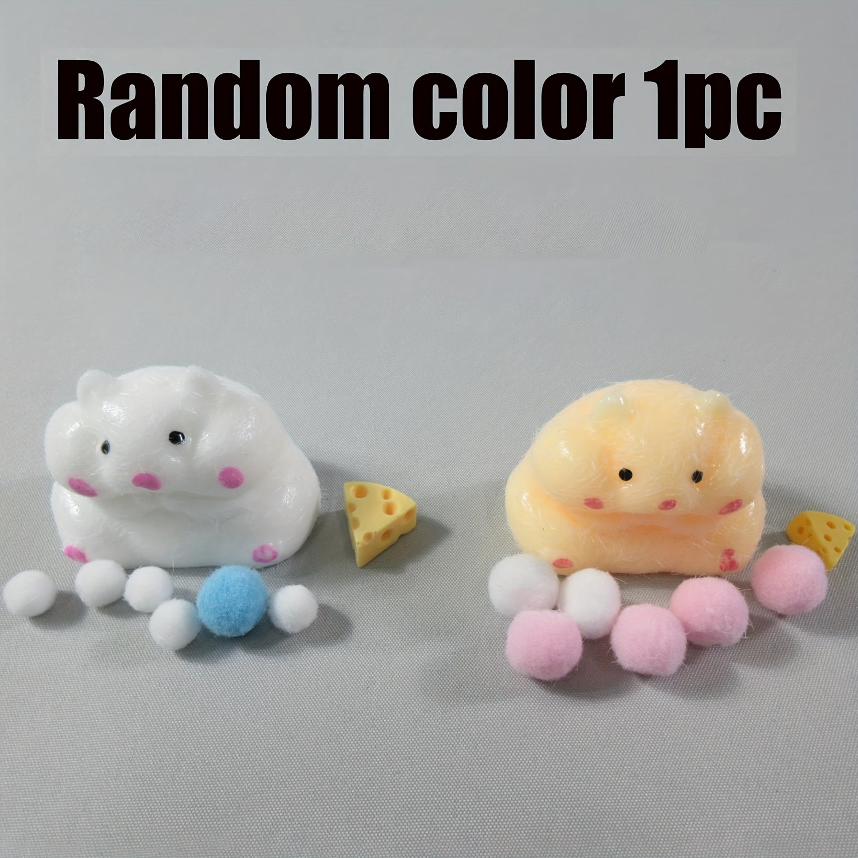 Hamster Squeeze Toy with Cheese & Bunny Motifs Soft Texture