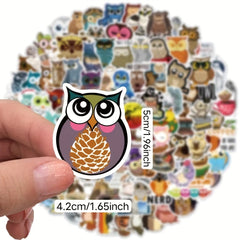 100pcs Waterproof Owl Stickers Wall Decals Wisdom Clever Animal Vinyl Stickers