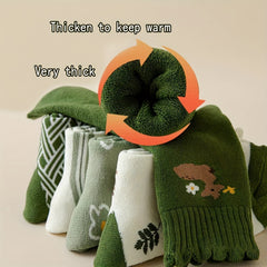 5 Pairs Animal Print Ribbed Socks Mid Tube Stockings