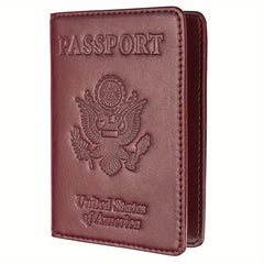 PU Leather RFID Anti theft Brush Passport Holder Classic Travel Passport Holder