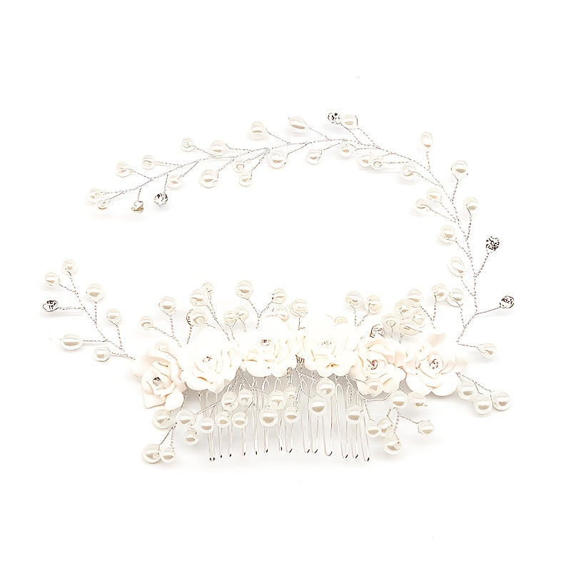 Bride's Pearl Headband Headdress Wedding Dress Accessories