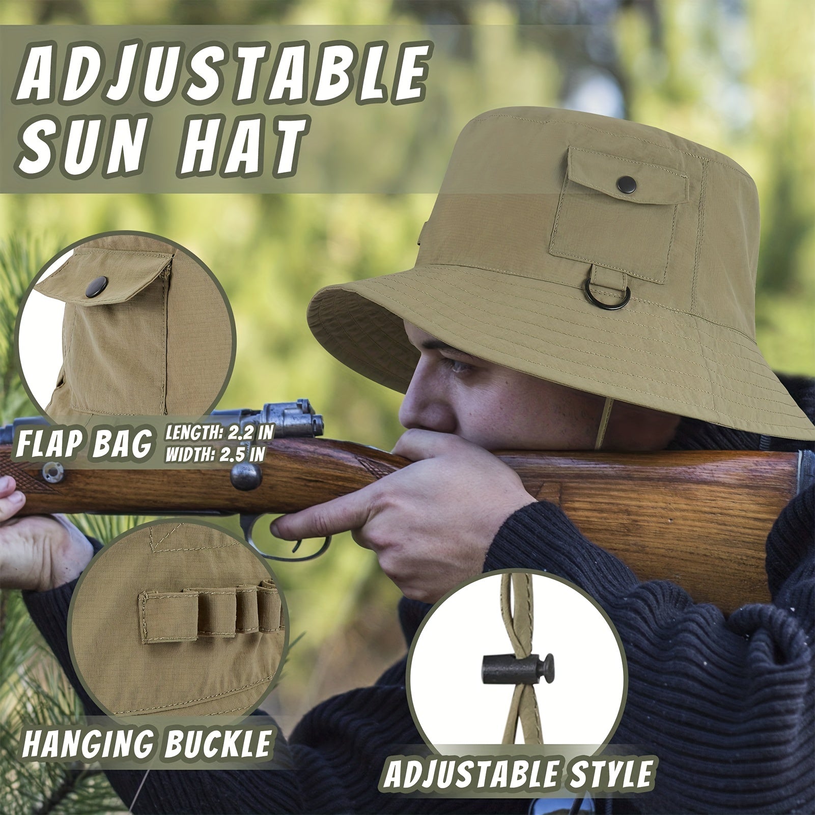 Breathable Summer Bucket Hat Lightweight Quick Dry Sun Hats Waterproof Boonie