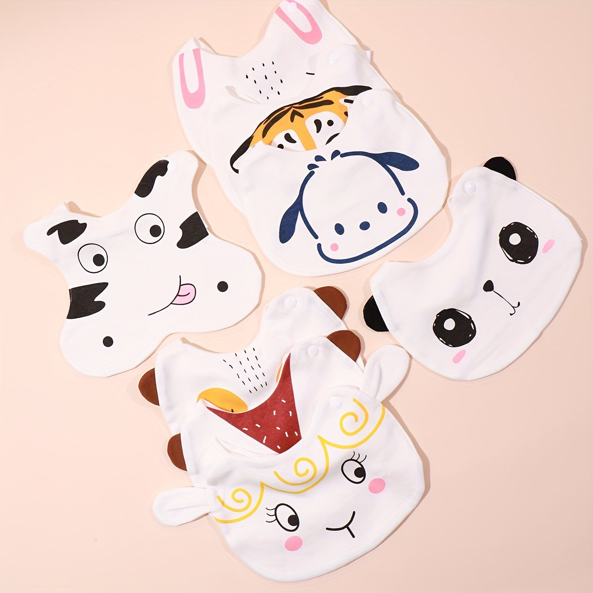 Animal Pattern Baby Bibs Infant Fabric Cloth Bib Newborn Feeding Bib