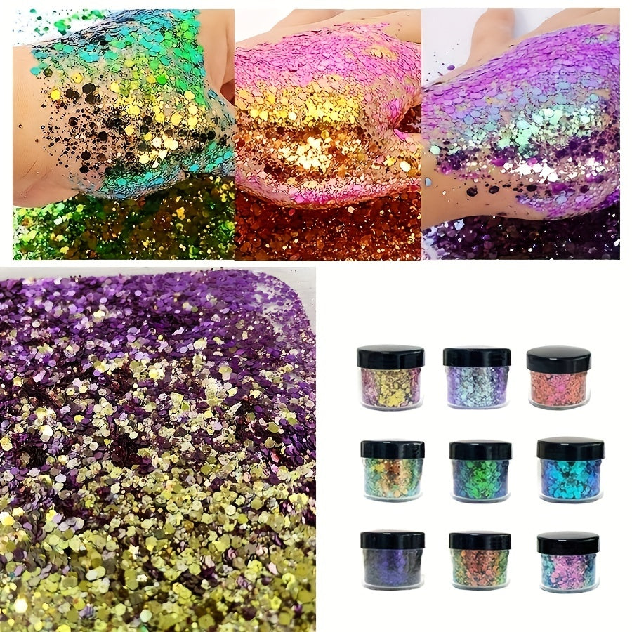 Chameleon Chunky Glitter Flakes Box - Nail Art Makeup Supplies
