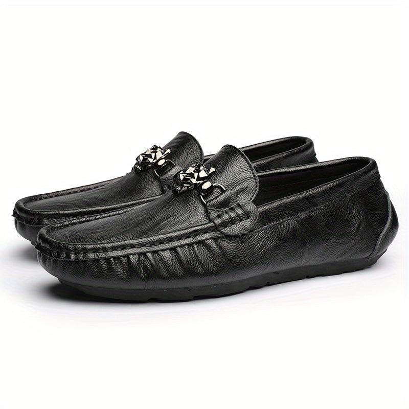 Women's Metal Decor Flat Loafers Soft Sole Slip On Shoes