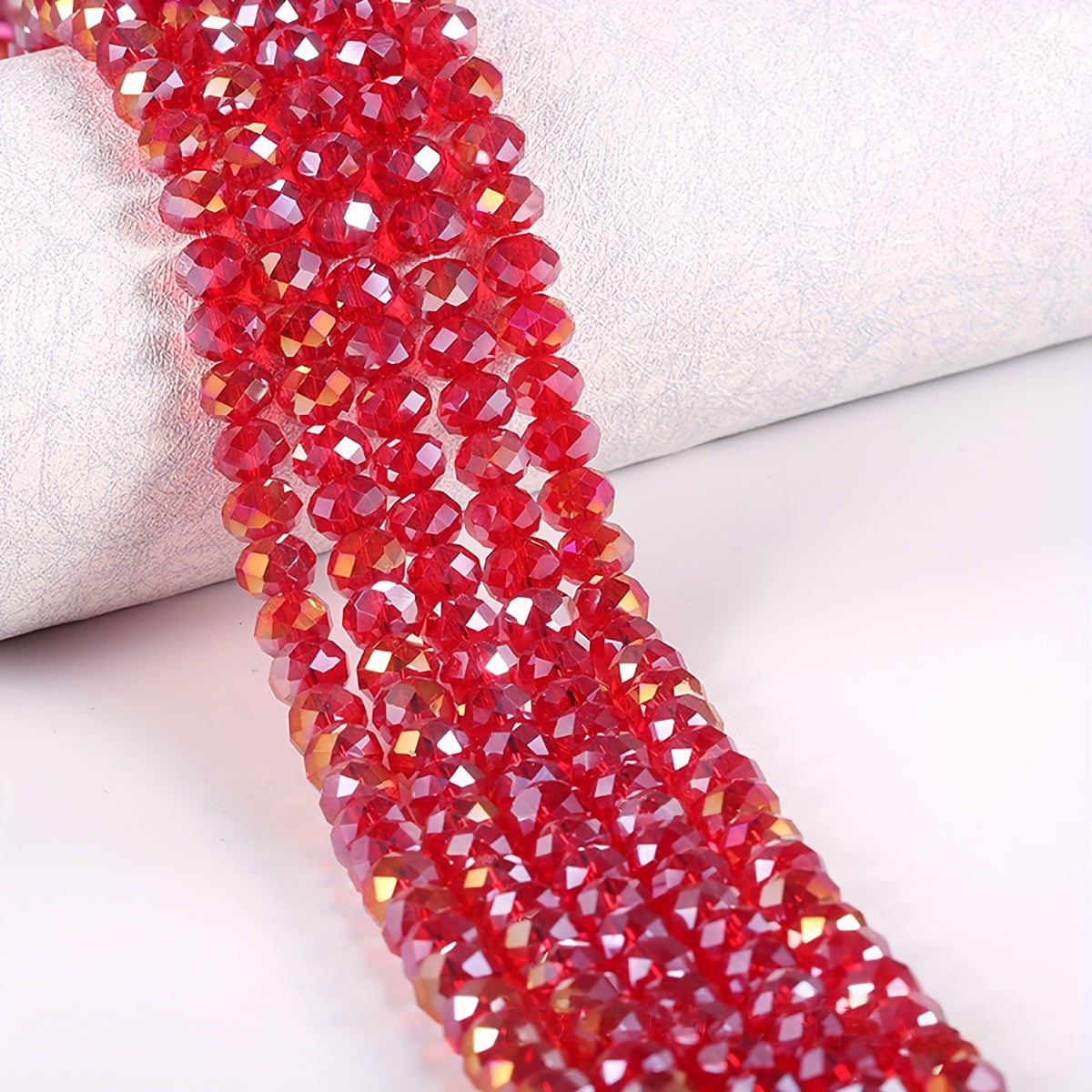 130pcs Glass Crystal Beads Car Wheel Shaped Flat Beads for Jewelry Making