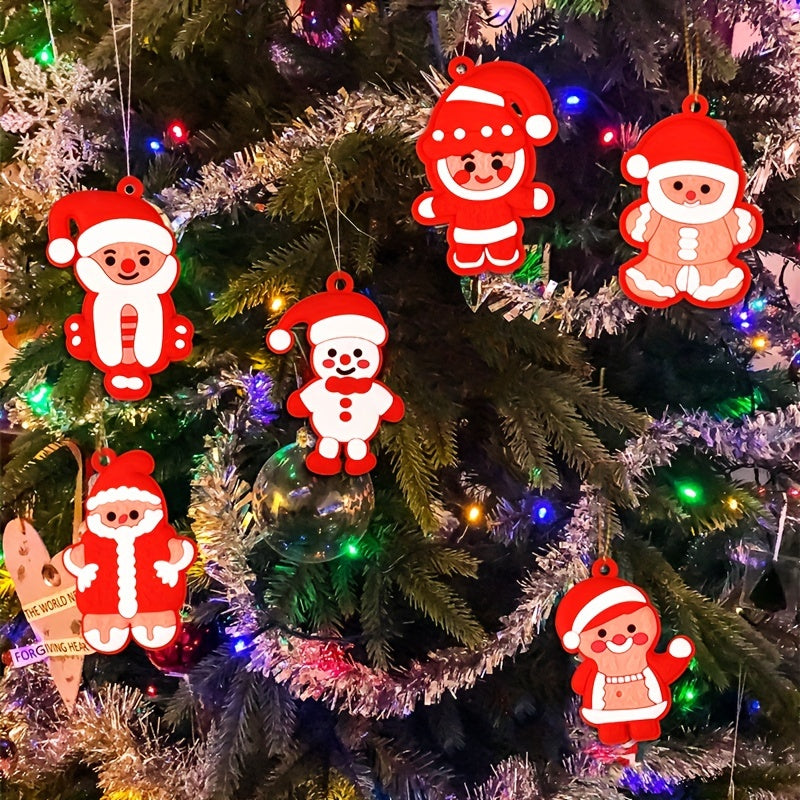 6pcs Gingerbread Man Christmas Tree Ornaments Family Party Decor