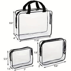 Clear Makeup Bag Waterproof Travel Toiletry Bag With Handle and Zipper