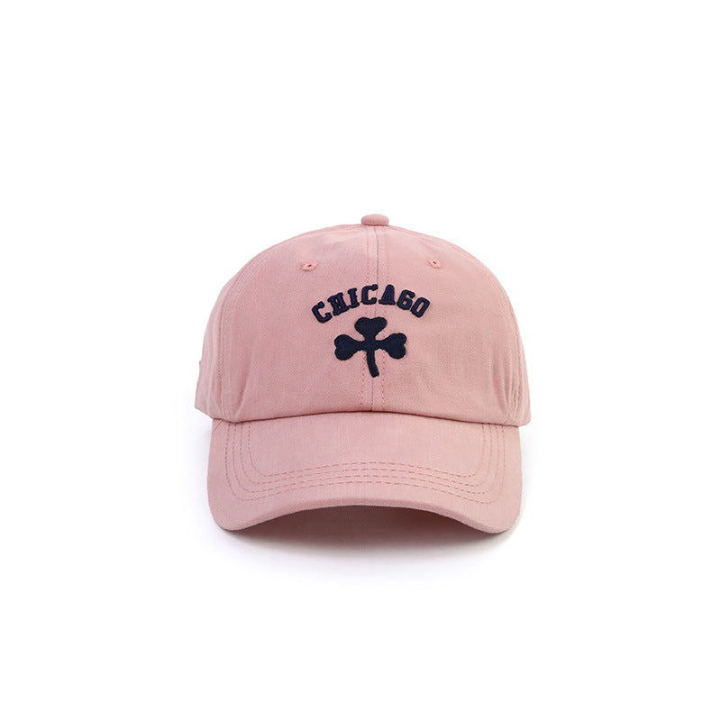 Clover Peaked Cap Soft Top Baseball Cap Couple Hat