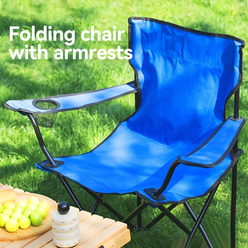 Portable Folding Chair with Armrest for Outdoor Picnic Beach