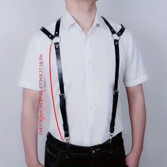 Men's Leather Suspenders Belt Shoulder Harness