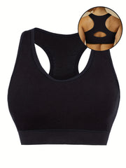  Sports Bra Racer Back Tank Bra with Removable Pads