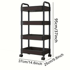 4 Tier Cart Rack For Kitchen Bathroom Office And Bedroom