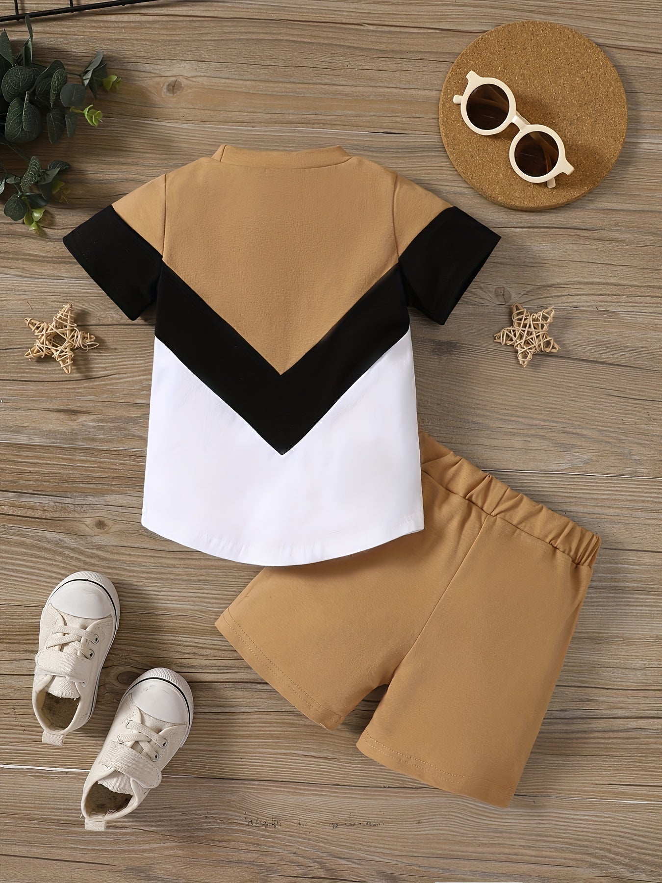 2pcs Baby Boys Casual T-shirt & Shorts Set Kids' Clothes