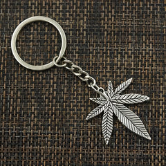 Maple Leaves Keychain Plant Key Chains Purse Bags Keyrings Key Holder Women