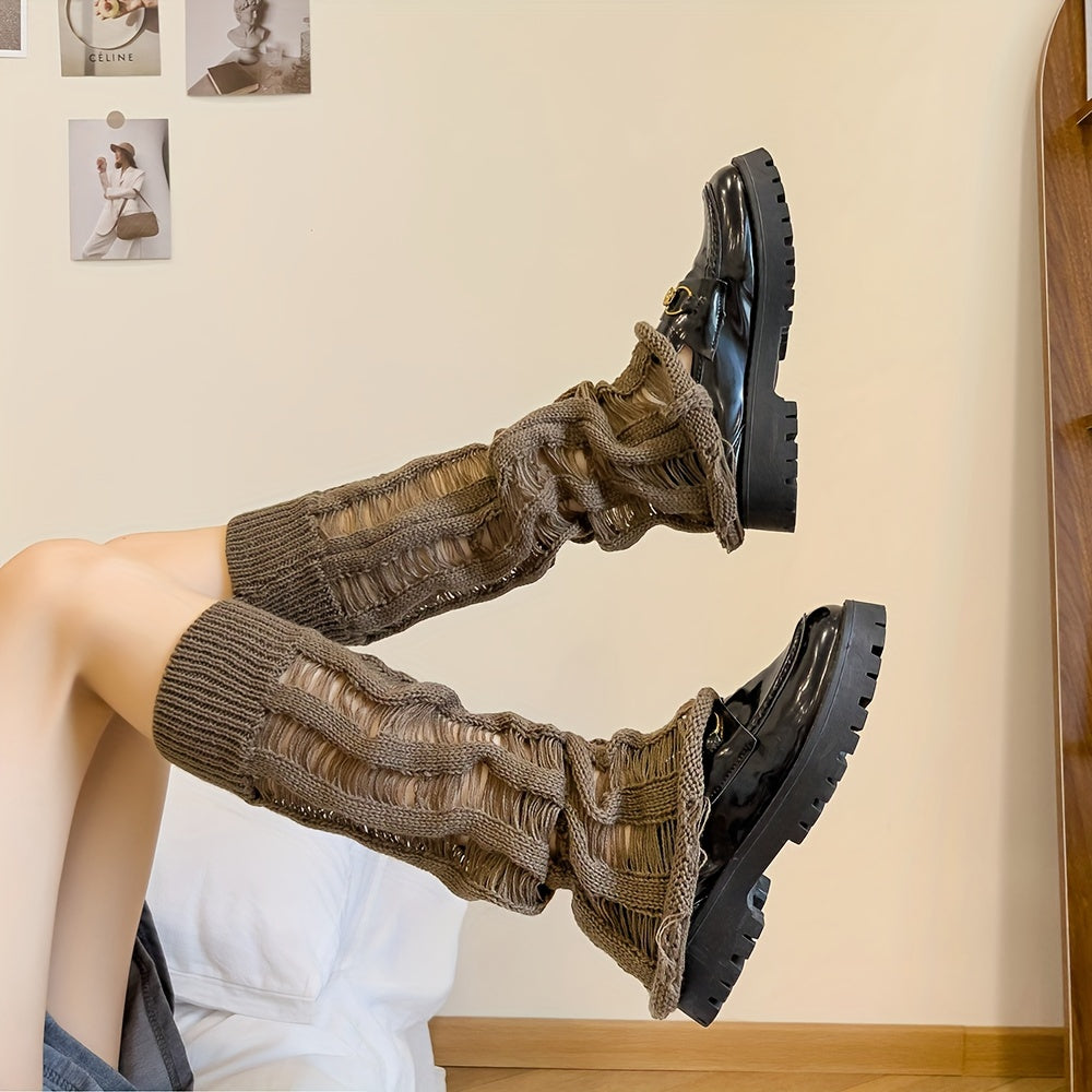 Ripped Leg Warmers Cut Out Socks Women's Stockings