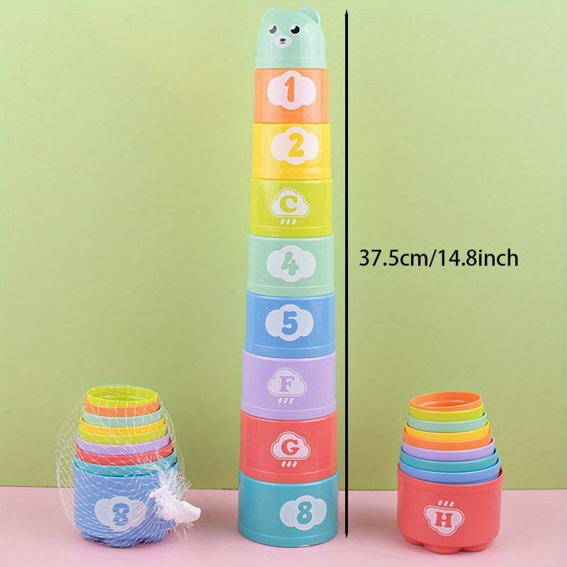 Stacking Cups Toy Fun Educational Baby Toys Silicone Soft Toy