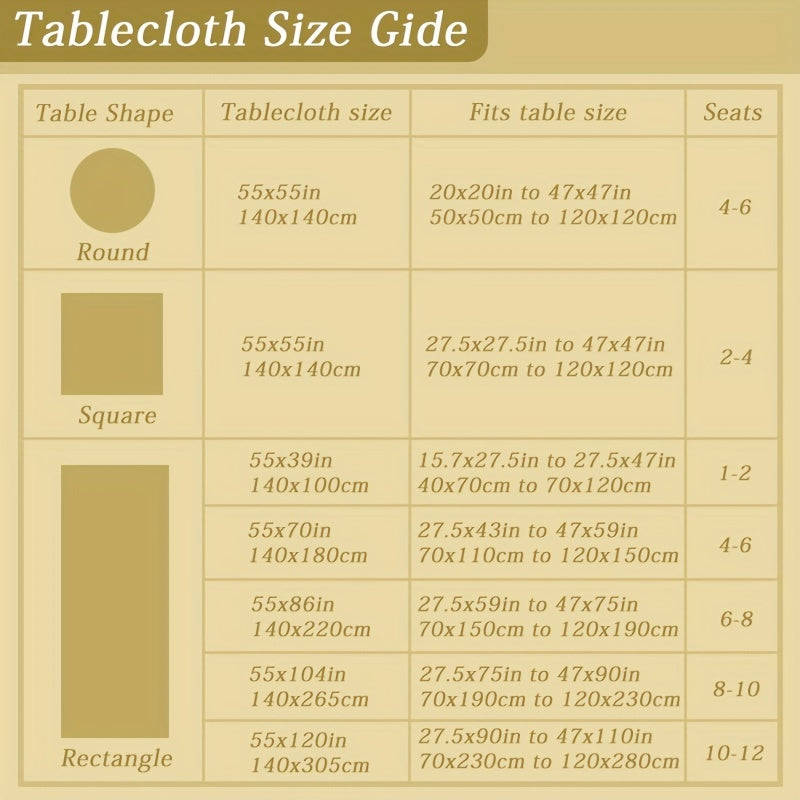 Waterproof Beige Rectangle Tablecloth for Party Home Decor