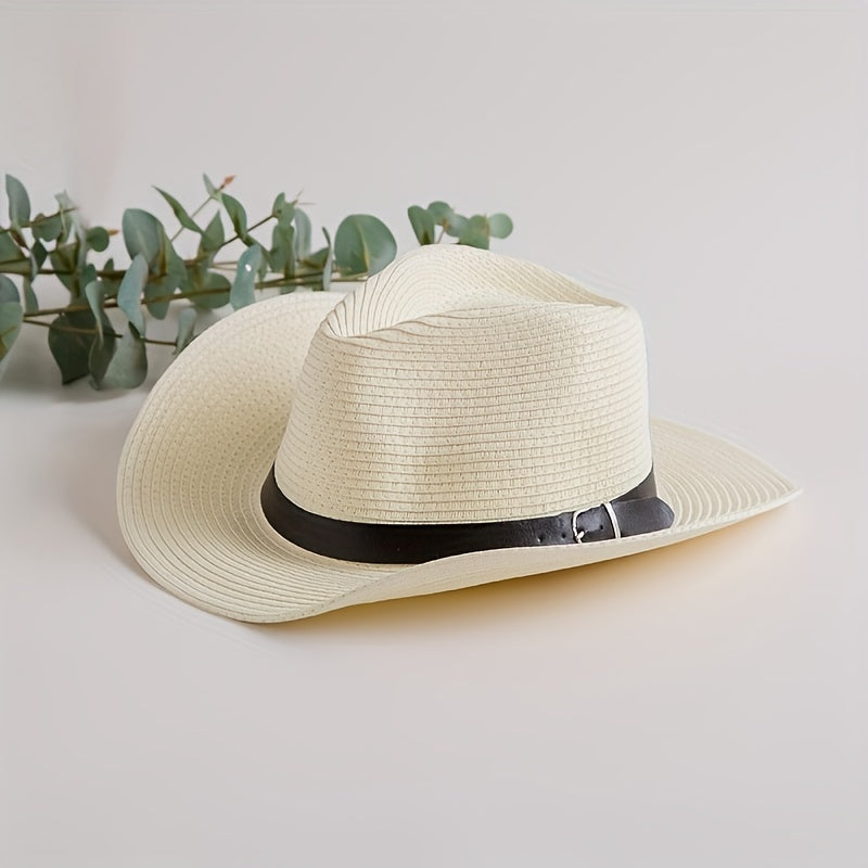 Sunshade Cowboy Hat Leather Belt Top Hat Fishing Hat Sun Protection Sun Hat