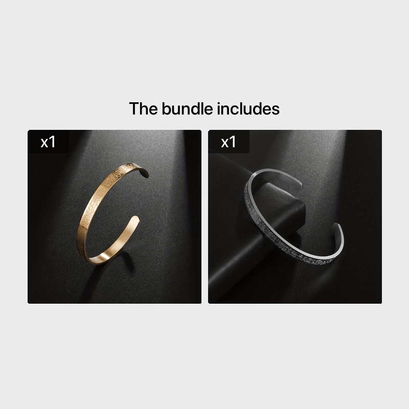 Adjustable Stainless Steel Muslim Bangle for Men