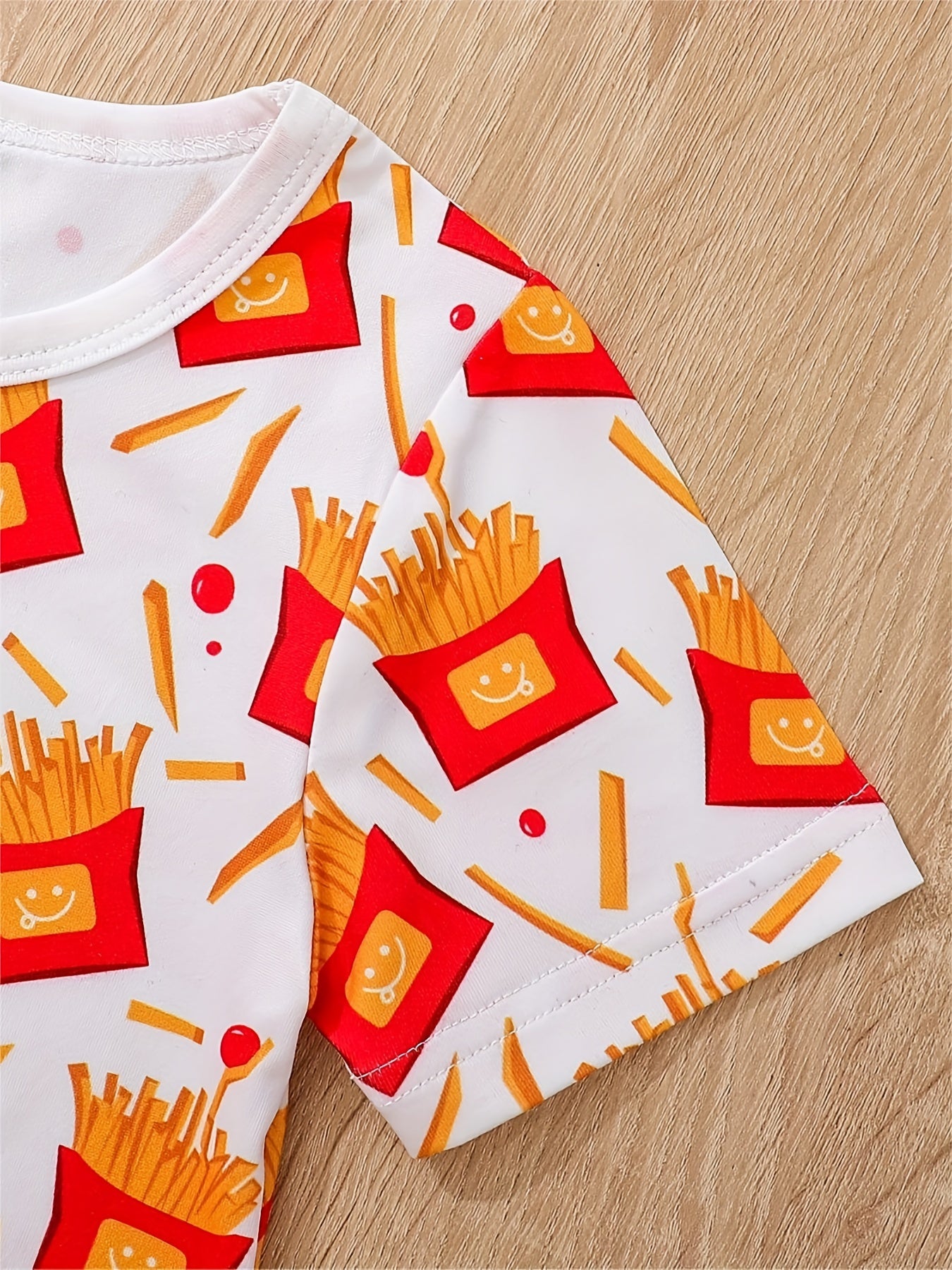 Toddler French Fries Cartoon Graphic T-shirt Top