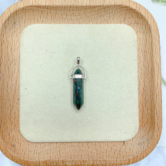 Crystal Tower Pendant Natural Quartz Point Wand Charm Obelisk 41mm