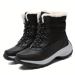 Women's Plush Inner Snow Boots Platform Mid Calf Boots