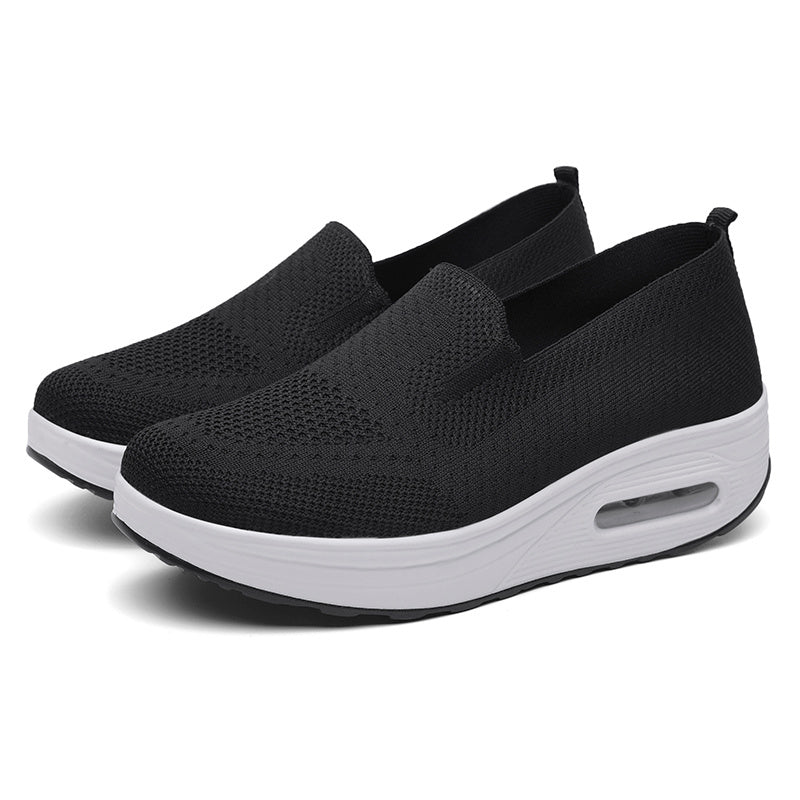 Women's Knit Sports Sneakers Thick Sole Air Cushion Running Shoes