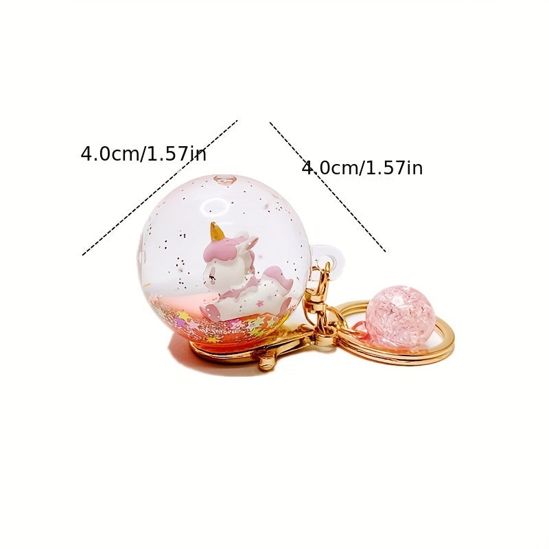 Crystal Ball Pendant Liquid Quicksand Keychain Car Key Chain