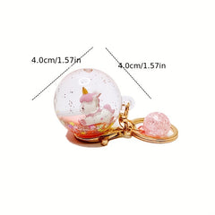 Crystal Ball Pendant Liquid Quicksand Keychain Car Key Chain