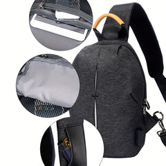 Men's Canvas Casual Outdoor Backpack Shoulder Crossbody Bag