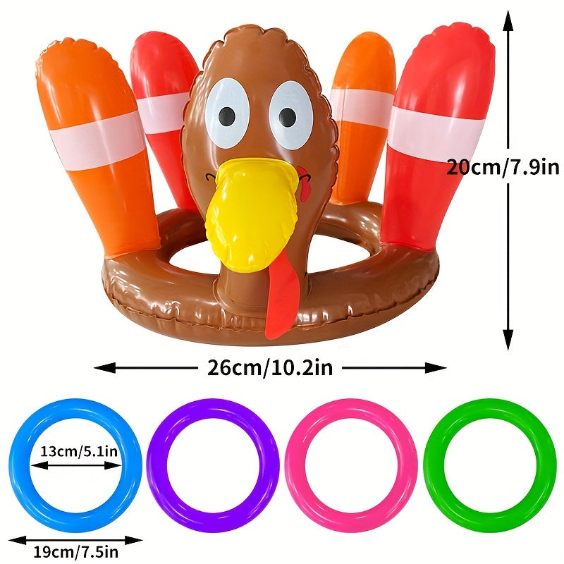 PVC Inflatable Turkey Rings Holiday Party Game Christmas Toy
