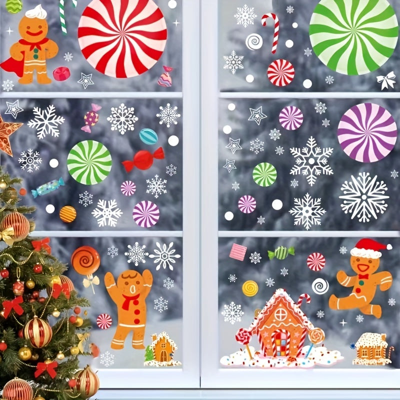 Christmas Gingerbread Man Snowman Sticker Decoration