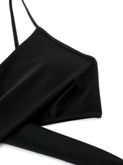  Solid Halter Bikini Set