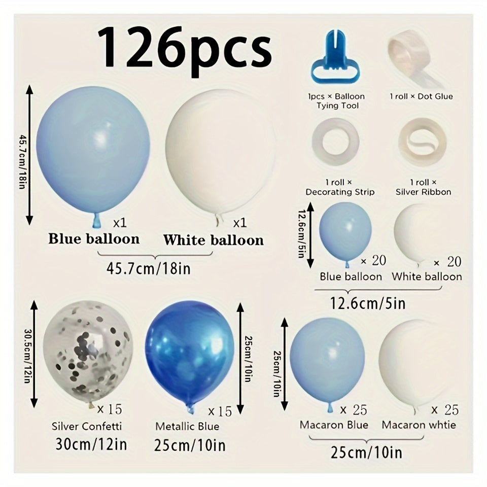 126pcs Silvery Latex Balloon Set Party Supplies Wedding Decoration